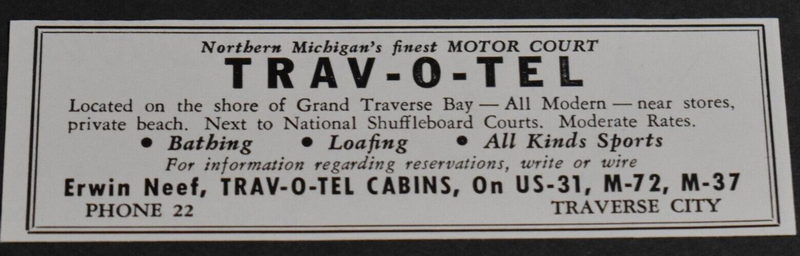 Trav-O-Tel Auto Court (Trav-O-Tel Motor Court) - Print Ad (newer photo)